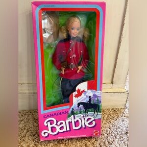 NIB new Barbie Canadian Mountie Dolls of the world Red Jacket 1987 pink box